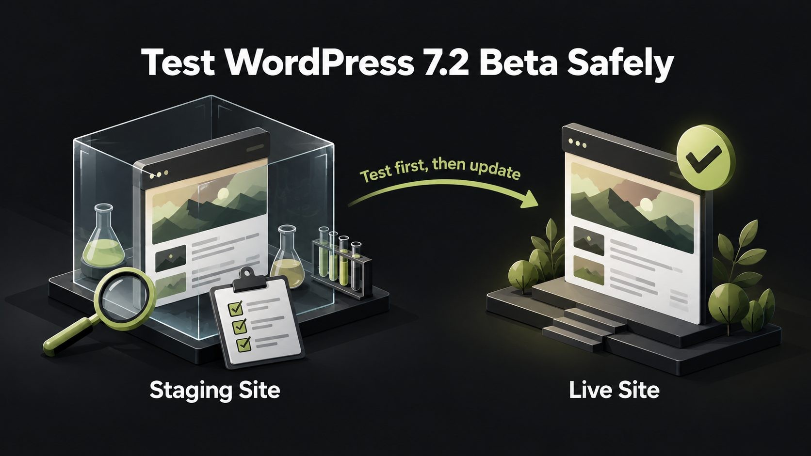 Testing WordPress 7.2 beta on a staging site before the live site